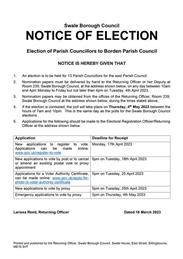 NOTICE OF ELECTION